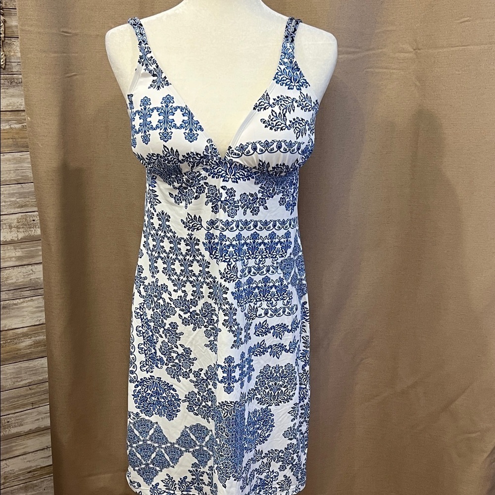 GORGEOUS BUNDLE - Tommy Bahama Blue & White Swim Dress, Bikini Bottoms & coverup